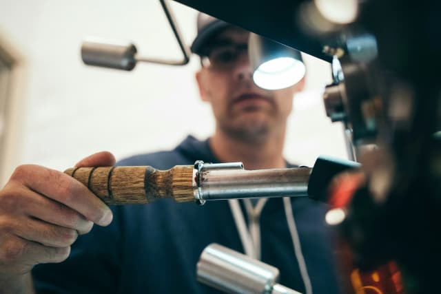 Plumber fixing a pipe